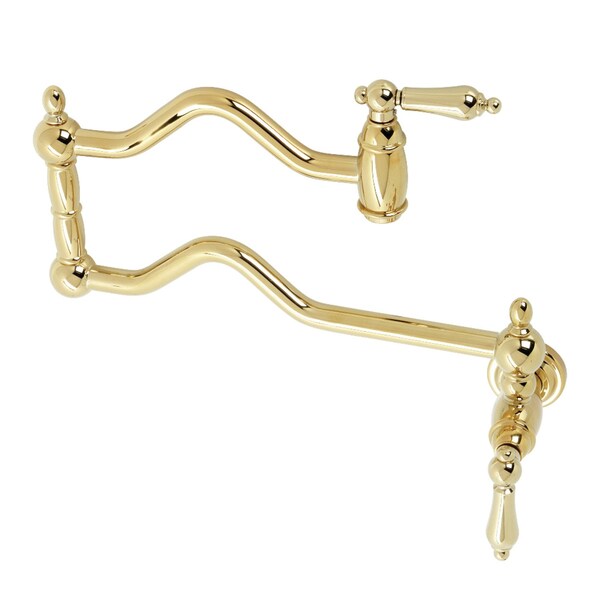 KS2102AL Heritage Wall Mount Pot Filler, Polished Brass